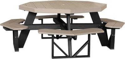 Poptwwb octagon picnic table weatherwood black